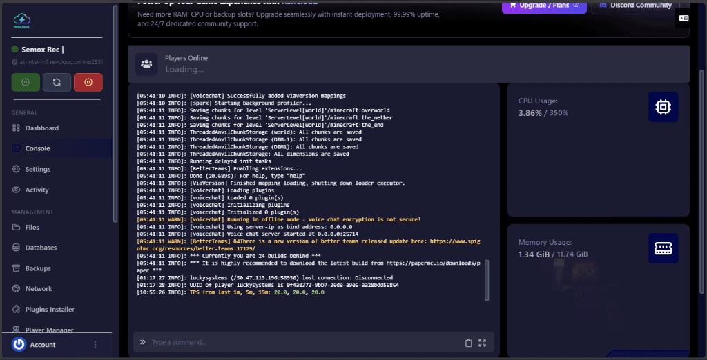 Real-Time Terminal Console
